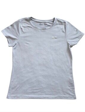 Under Armour Medium Gray Silver Heat Gear  Honeycomb Knit Athletic Shirt